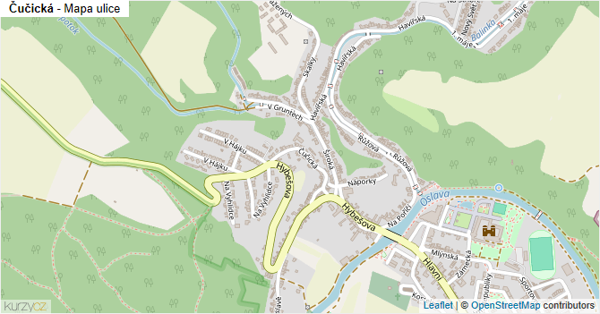 Čučická - mapa ulice