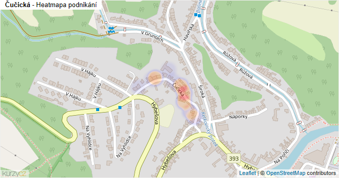 Čučická - mapa podnikání