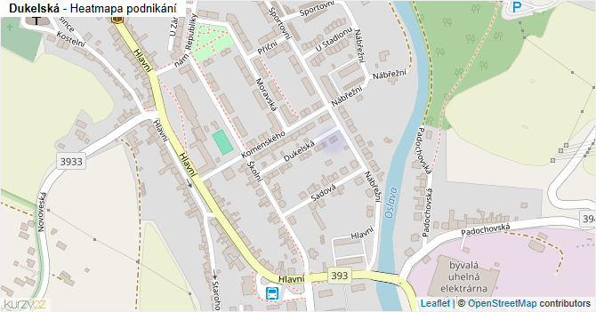 Dukelská - mapa podnikání