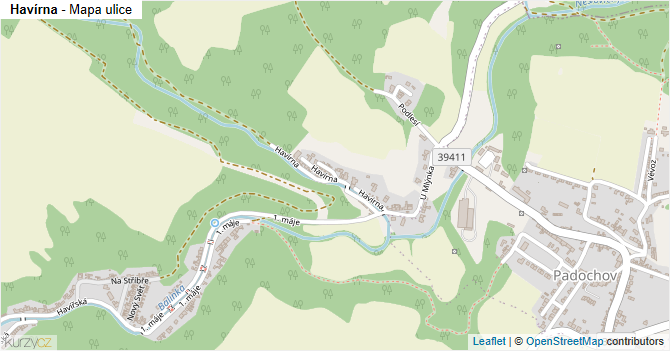 Havírna - mapa ulice