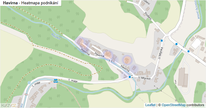 Havírna - mapa podnikání