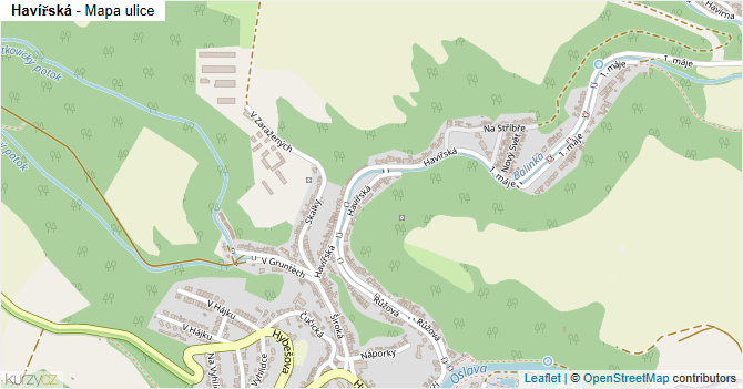 Havířská - mapa ulice