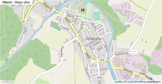 Hlavní - mapa ulice