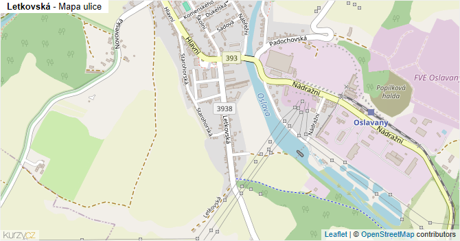 Letkovská - mapa ulice