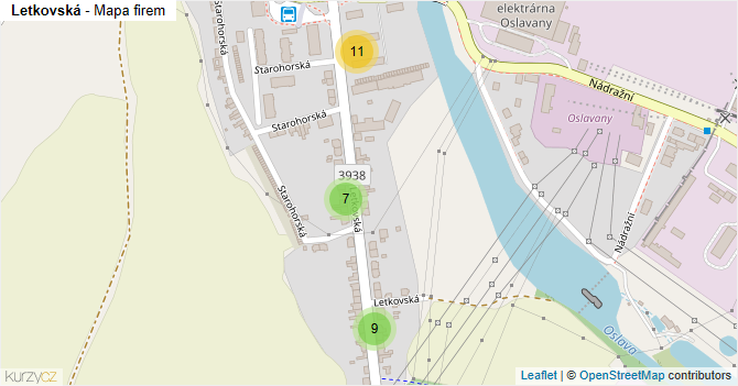 Letkovská - mapa firem