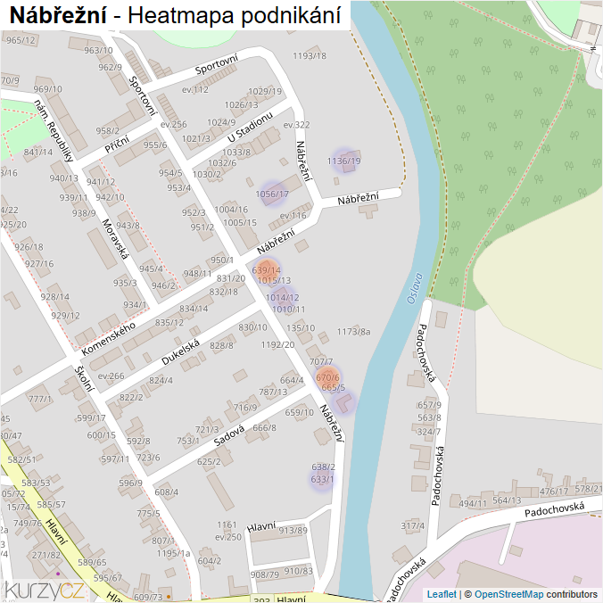 Mapa Nábřežní - Firmy v ulici.