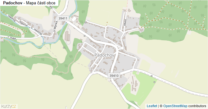 Padochov - mapa části obce
