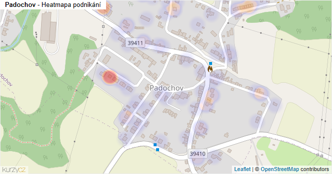Padochov - mapa podnikání