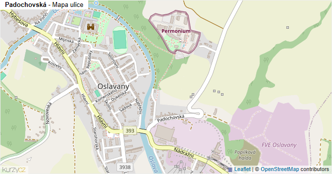 Padochovská - mapa ulice
