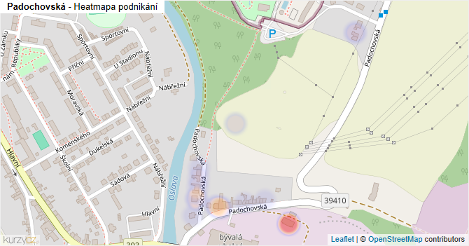 Padochovská - mapa podnikání