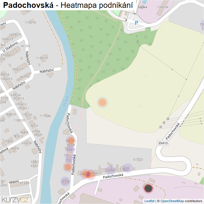 Mapa Padochovská - Firmy v ulici.