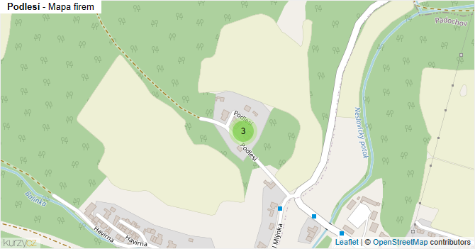 Podlesí - mapa firem