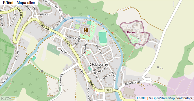 Příční - mapa ulice