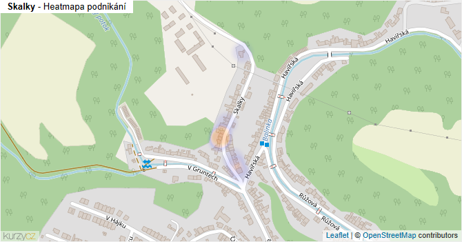 Skalky - mapa podnikání
