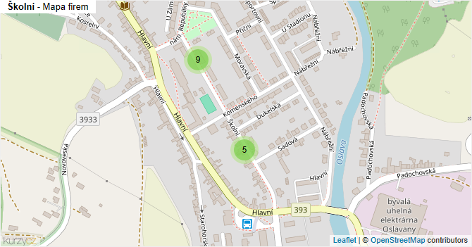 Školní - mapa firem