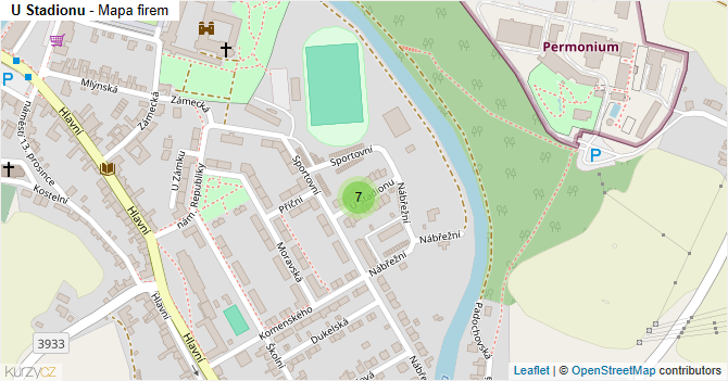 U Stadionu - mapa firem