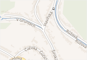 V Gruntech v obci Oslavany - mapa ulice