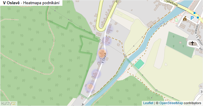 V Oslavě - mapa podnikání