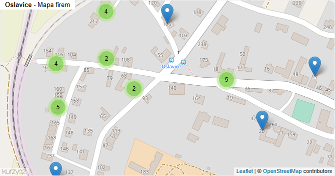 Oslavice - mapa firem