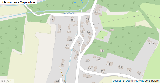 Oslavička - mapa obce