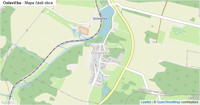 Oslavička - mapa části obce