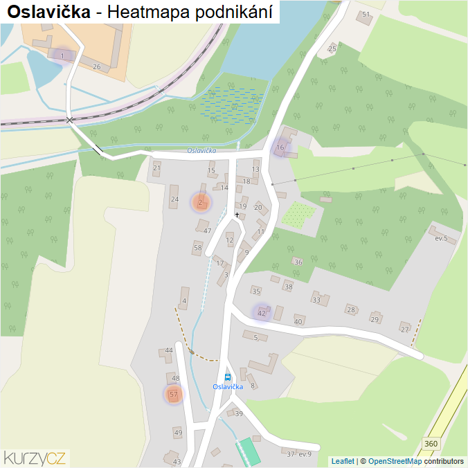 Mapa Oslavička - Firmy v části obce.