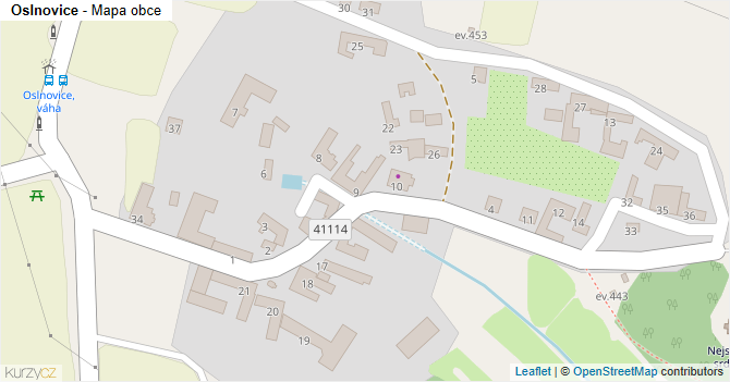Oslnovice - mapa obce