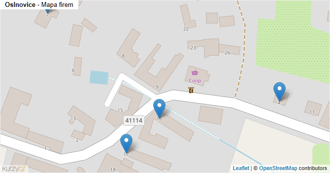 Oslnovice - mapa firem