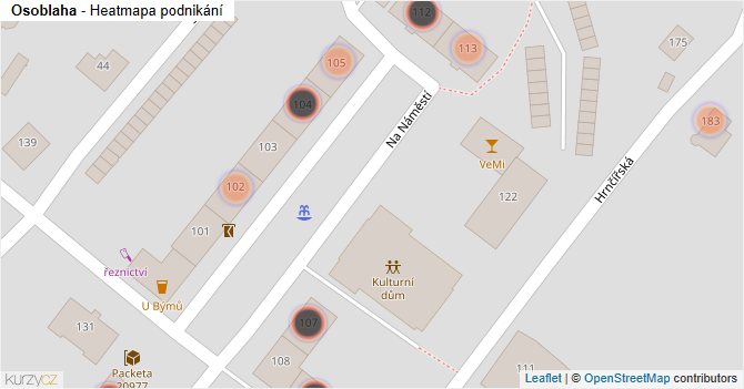 Osoblaha - mapa podnikání