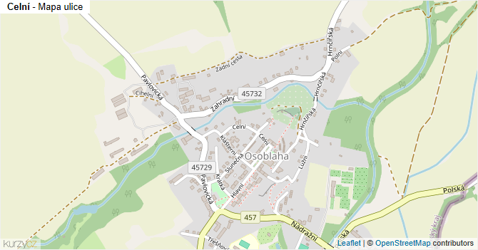 Celní - mapa ulice