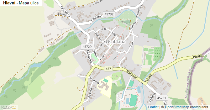 Hlavní - mapa ulice