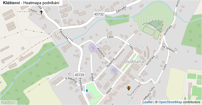 Klášterní - mapa podnikání