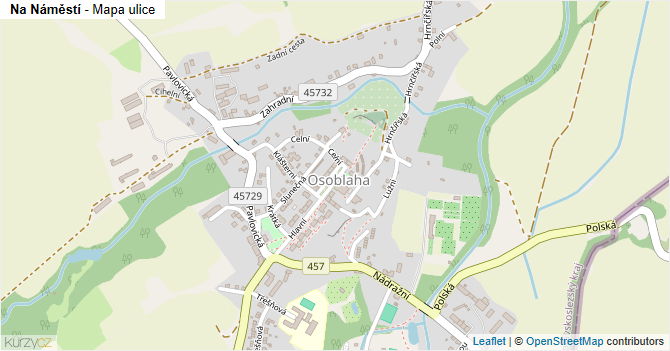 Na Náměstí - mapa ulice