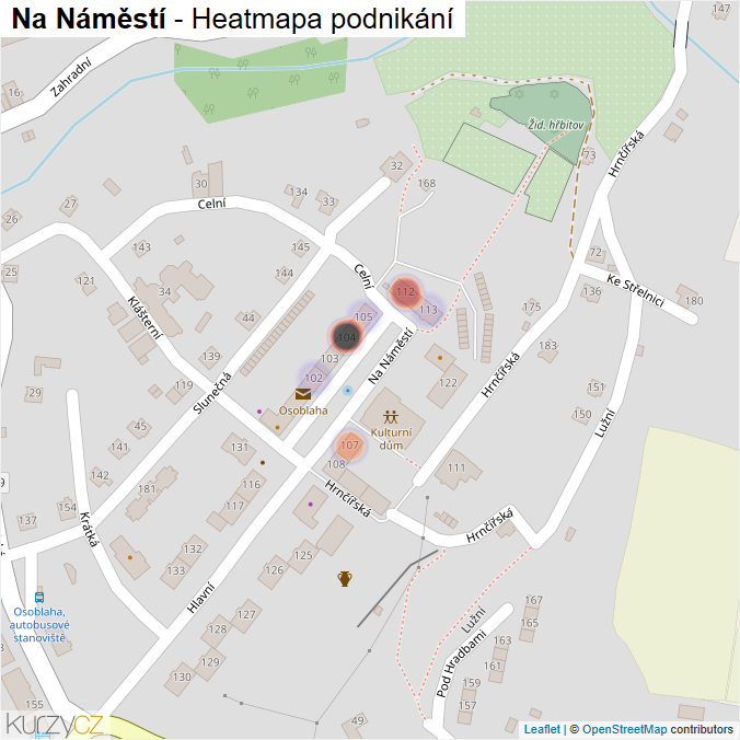 Mapa Na Náměstí - Firmy v ulici.