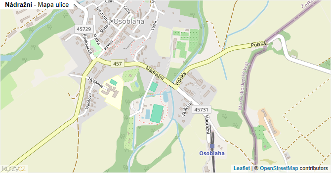 Nádražní - mapa ulice