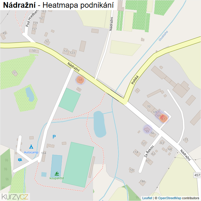 Mapa Nádražní - Firmy v ulici.