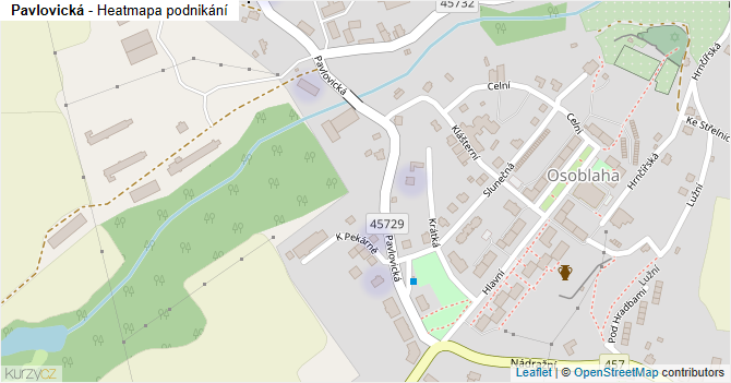 Pavlovická - mapa podnikání