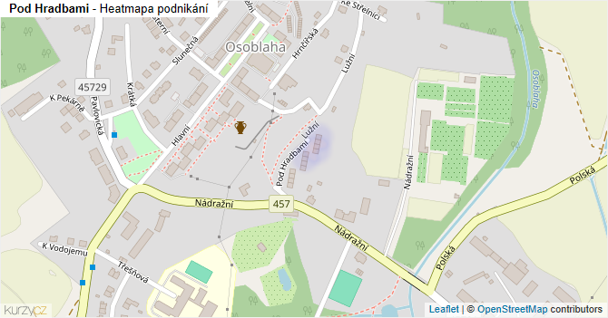 Pod Hradbami - mapa podnikání