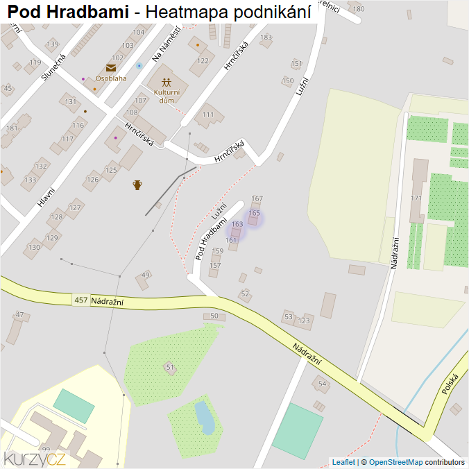Mapa Pod Hradbami - Firmy v ulici.