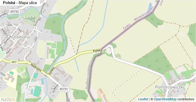 Polská - mapa ulice