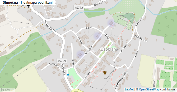 Slunečná - mapa podnikání