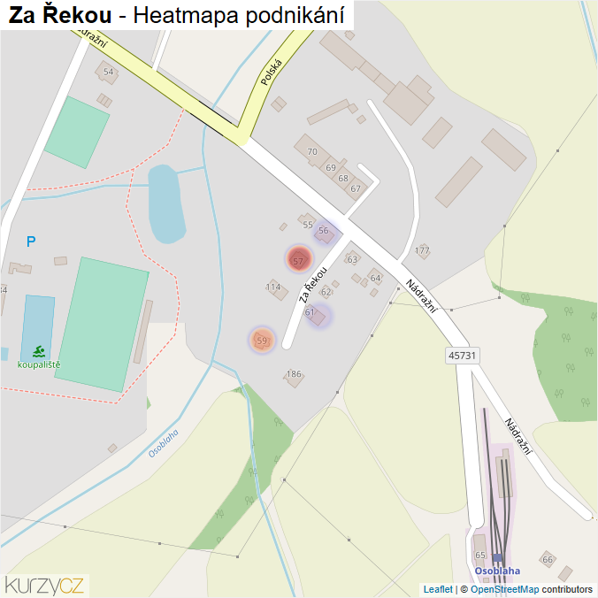 Mapa Za Řekou - Firmy v ulici.