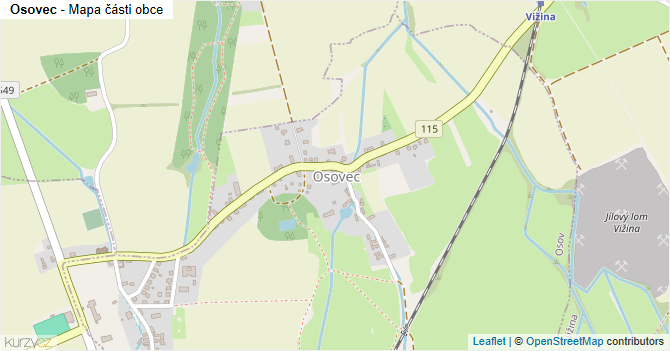 Osovec - mapa části obce