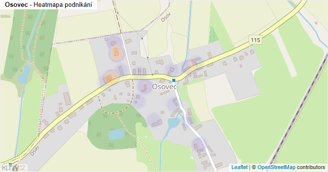 Osovec - mapa podnikání