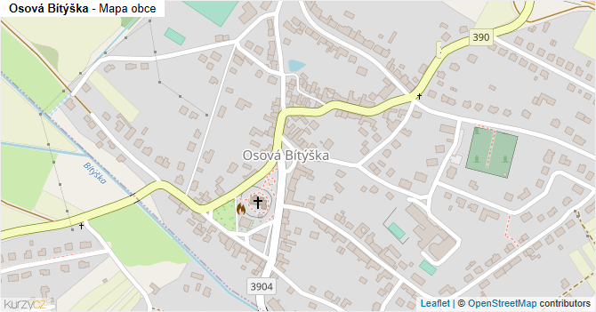 Osová Bítýška - mapa obce