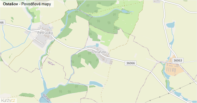 Ostašov - záplavové mapy stoleté vody