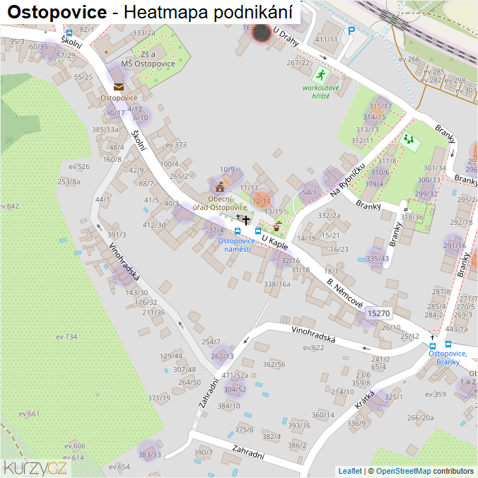 Mapa Ostopovice - Firmy v obci.