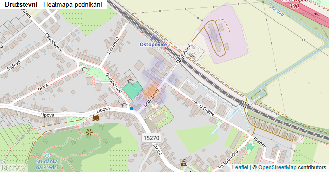 Družstevní - mapa podnikání