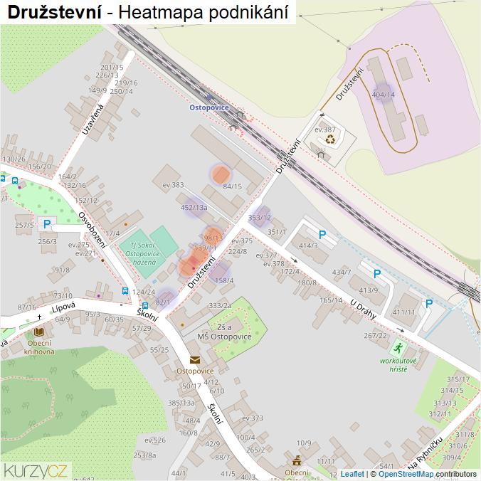 Mapa Družstevní - Firmy v ulici.