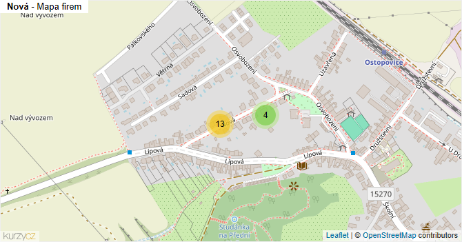Nová - mapa firem